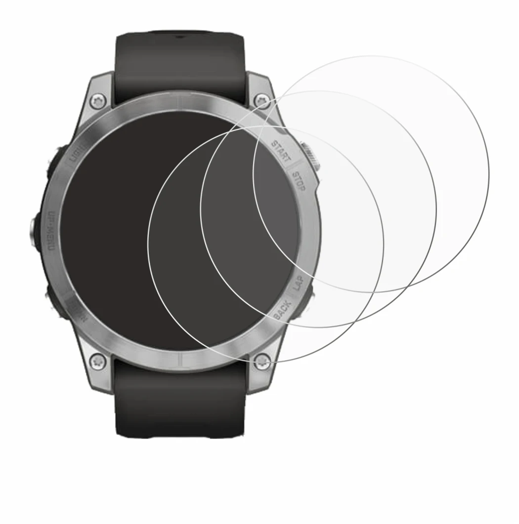 Image de l'appareil Garmin Fenix 7 (47 mm) avec une grande variété de protections d'écran.