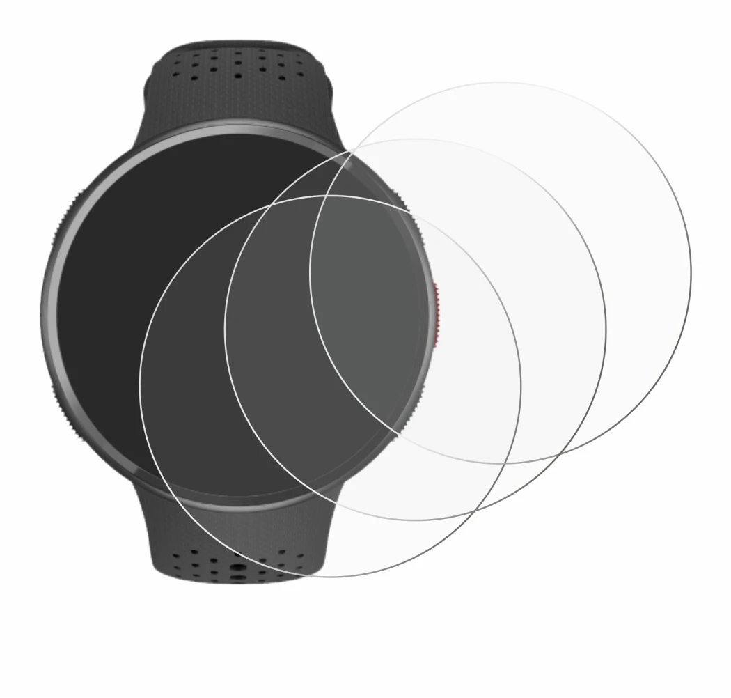 Image de l'appareil Polar Pacer Pro avec une grande variété de protections d'écran.
