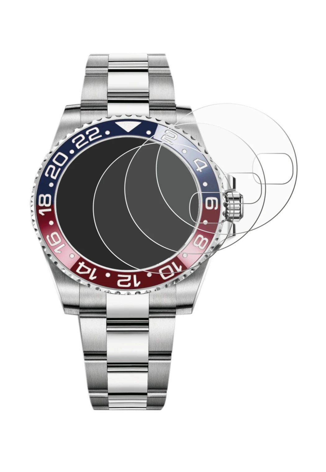 Image de l'appareil Rolex GMT-Master II avec une grande variété de protections d'écran.