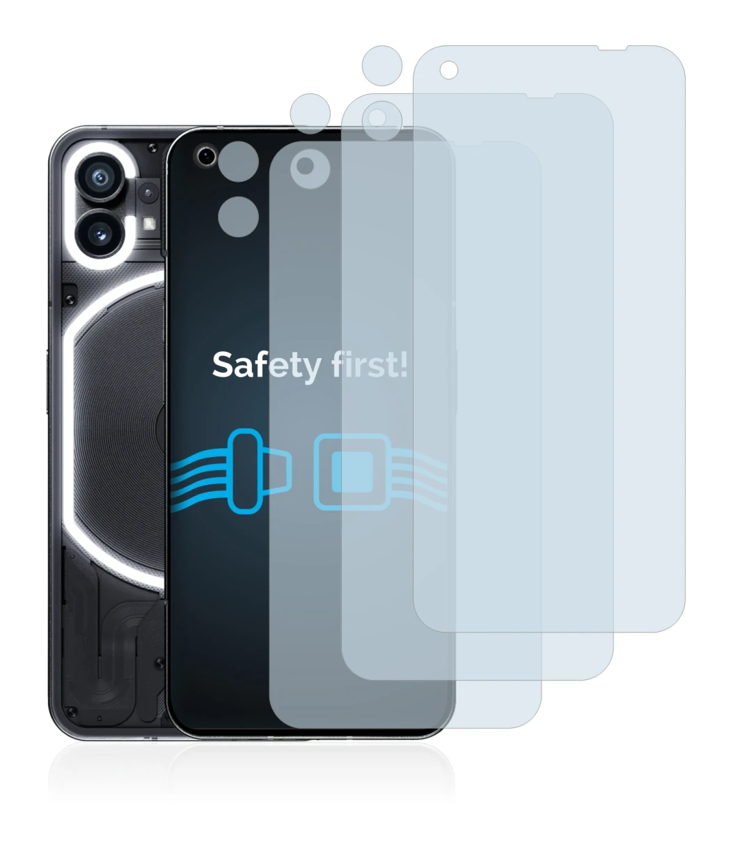 Image de l'appareil Nothing Phone (1) (Avant+Caméra) avec une grande variété de protections d'écran.