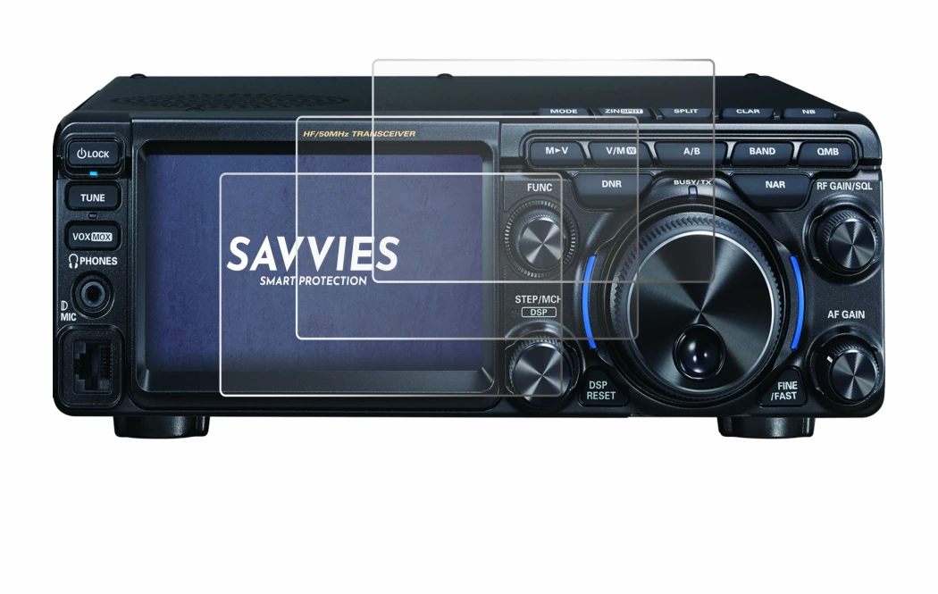 Image de l'appareil Yaesu FT-710 avec une grande variété de protections d'écran.