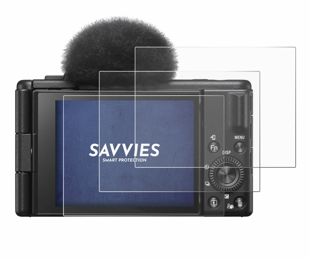 Image de l'appareil Sony ZV-1F avec une grande variété de protections d'écran.