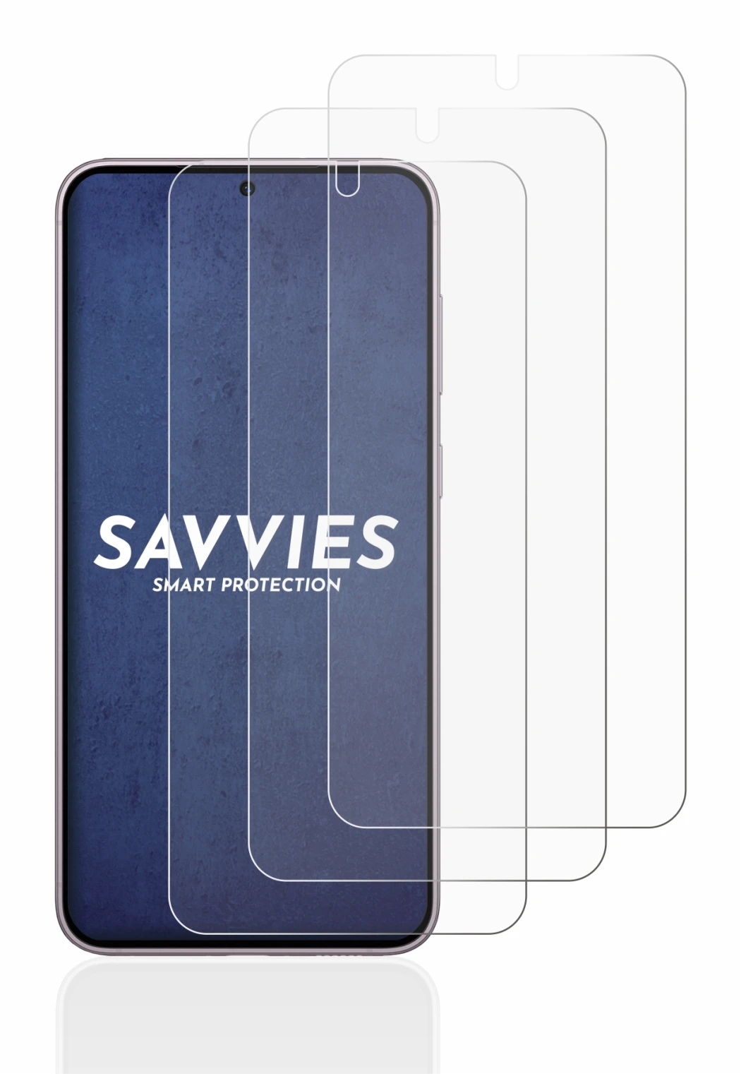 Image de l'appareil Samsung Galaxy S23 avec une grande variété de protections d'écran.