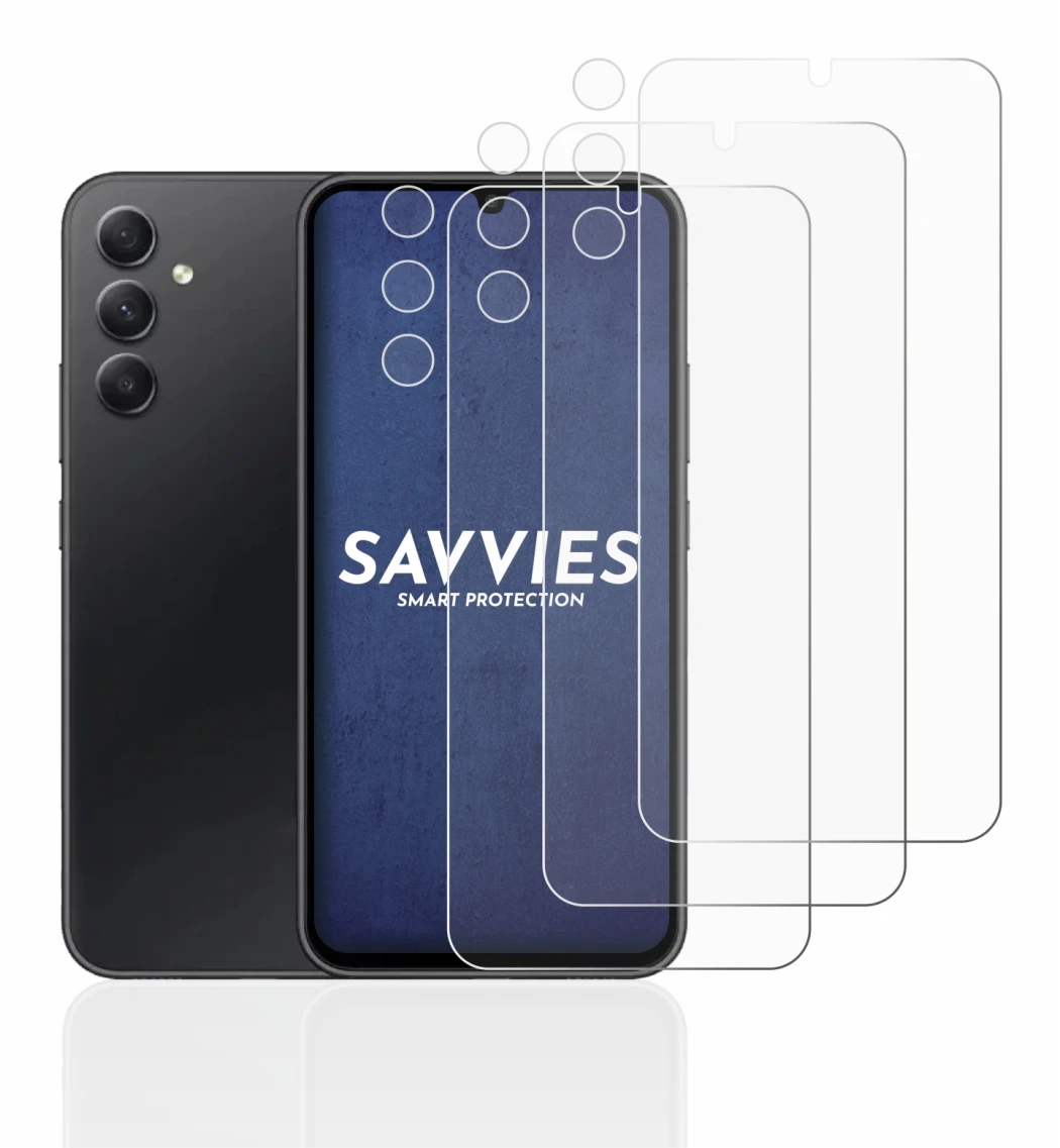 Image de l'appareil Samsung Galaxy A34 5G (Avant+Caméra) avec une grande variété de protections d'écran.