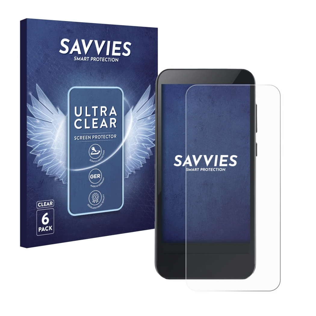 Face avant d’un emballage produit avec le logo de la marque Savvies. À côté, l’appareil Omnipod 5 est représenté avec la prote