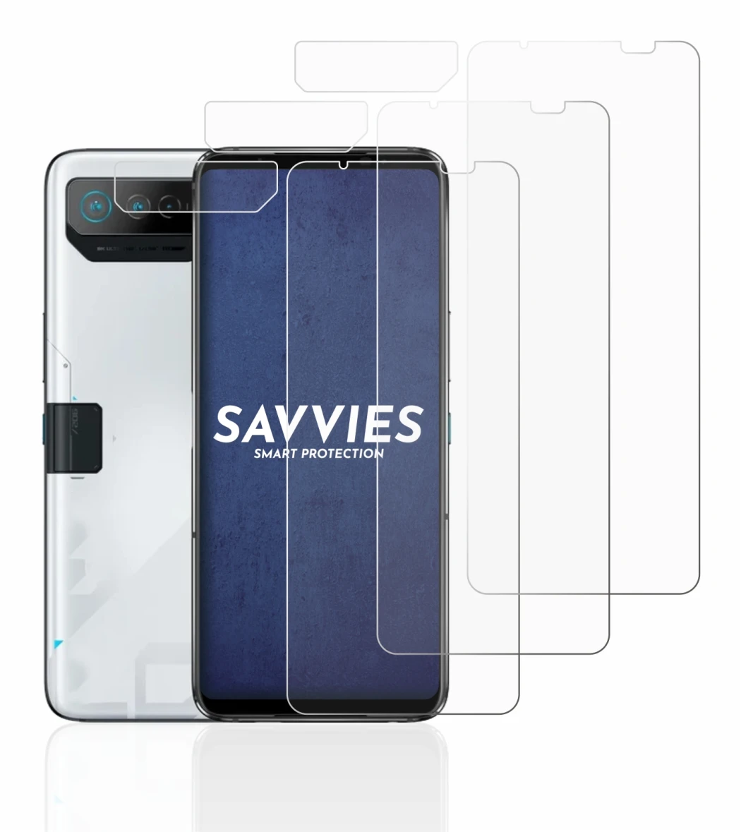 Image de l'appareil ASUS ROG Phone 7 Ultimate (Avant+Caméra) avec une grande variété de protections d'écran.