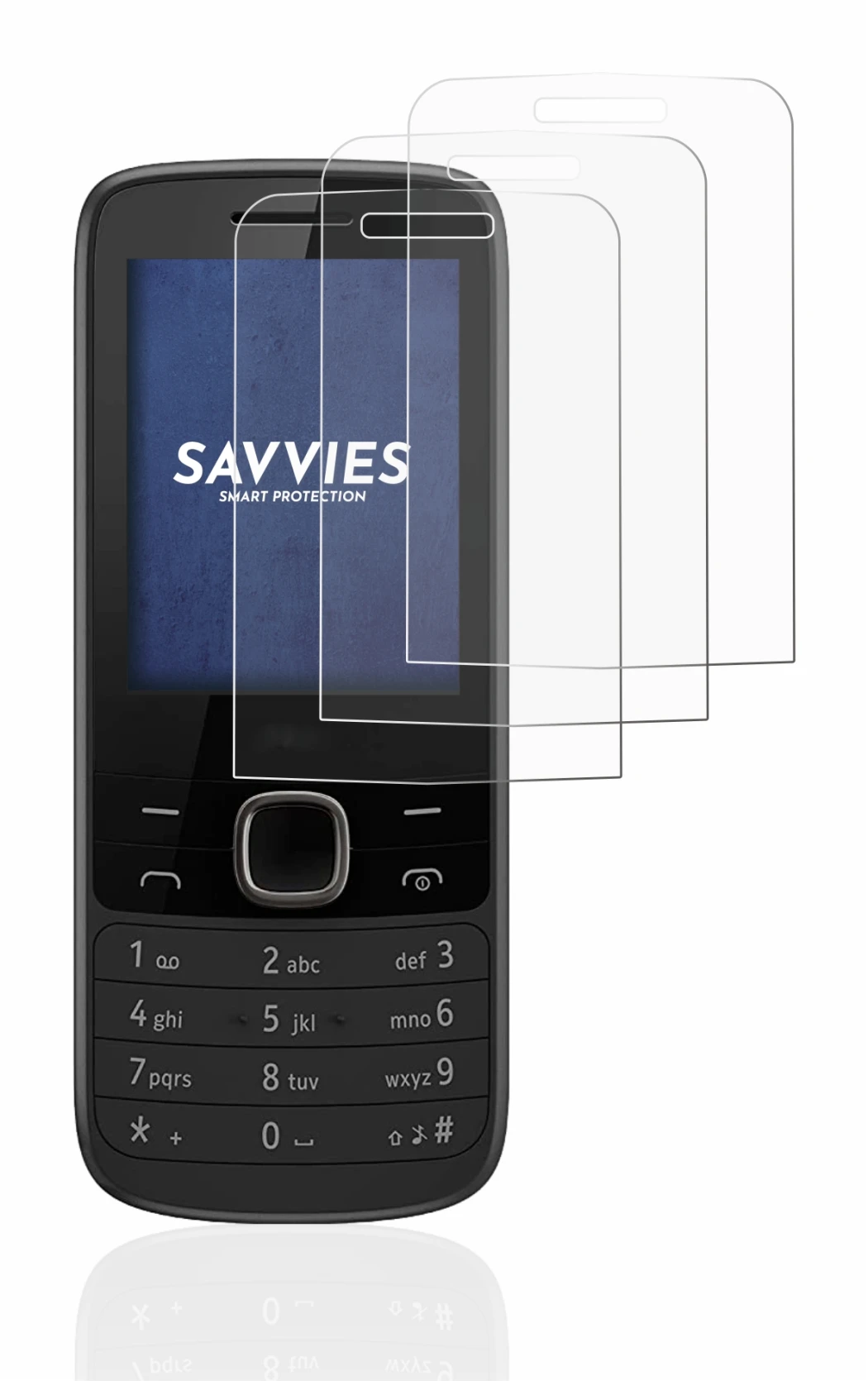 Image de l'appareil Nokia 225 4G avec une grande variété de protections d'écran.