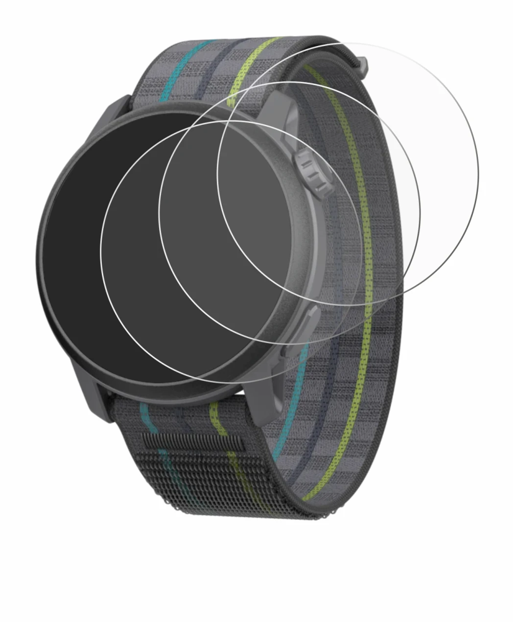 Image de l'appareil Coros Pace 3 avec une grande variété de protections d'écran.