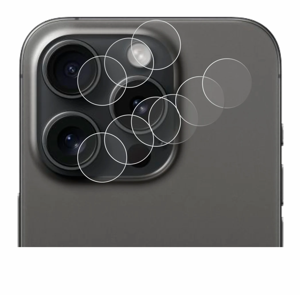 Image de l'appareil Apple iPhone 15 Pro (Caméra UNIQUEMENT) avec une grande variété de protections d'écran.