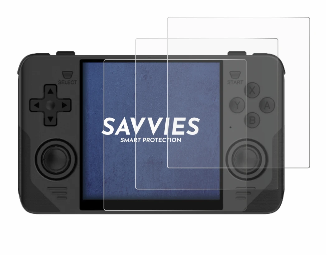 Image de l'appareil Powkiddy RGB30 avec une grande variété de protections d'écran.