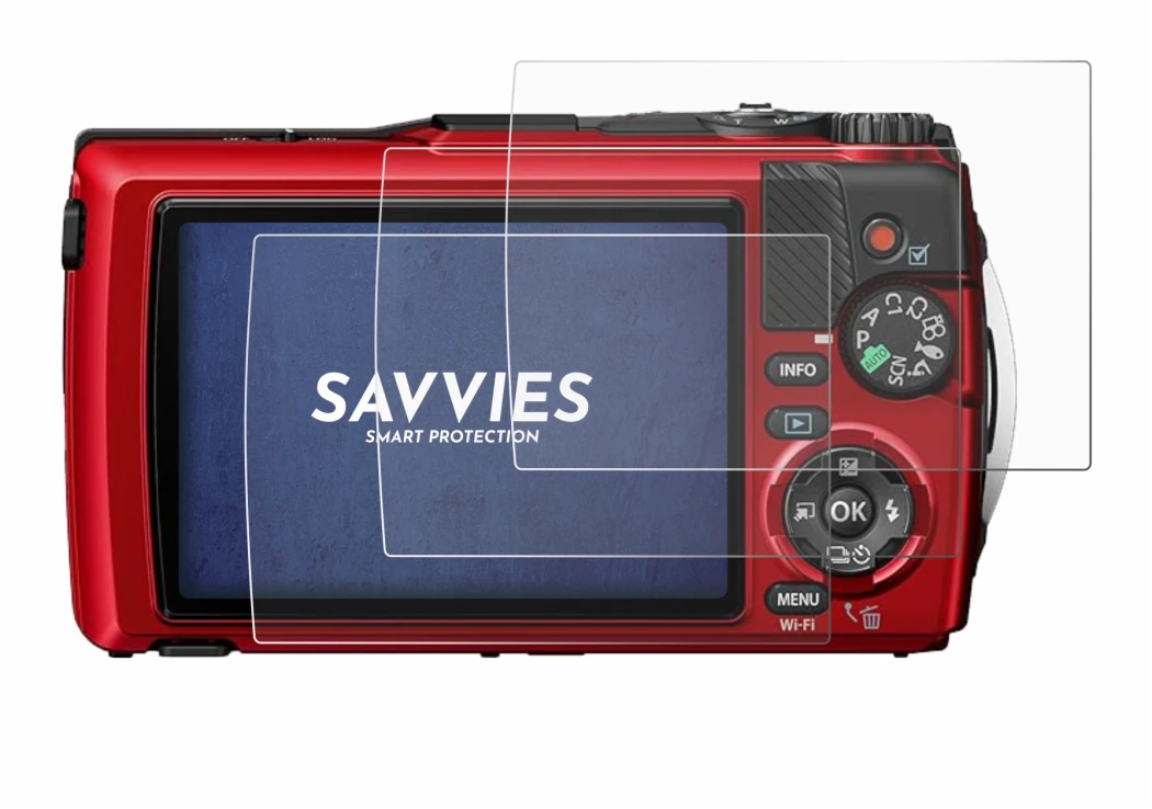 Image de l'appareil Olympus OM System Tough TG-7 avec une grande variété de protections d'écran.