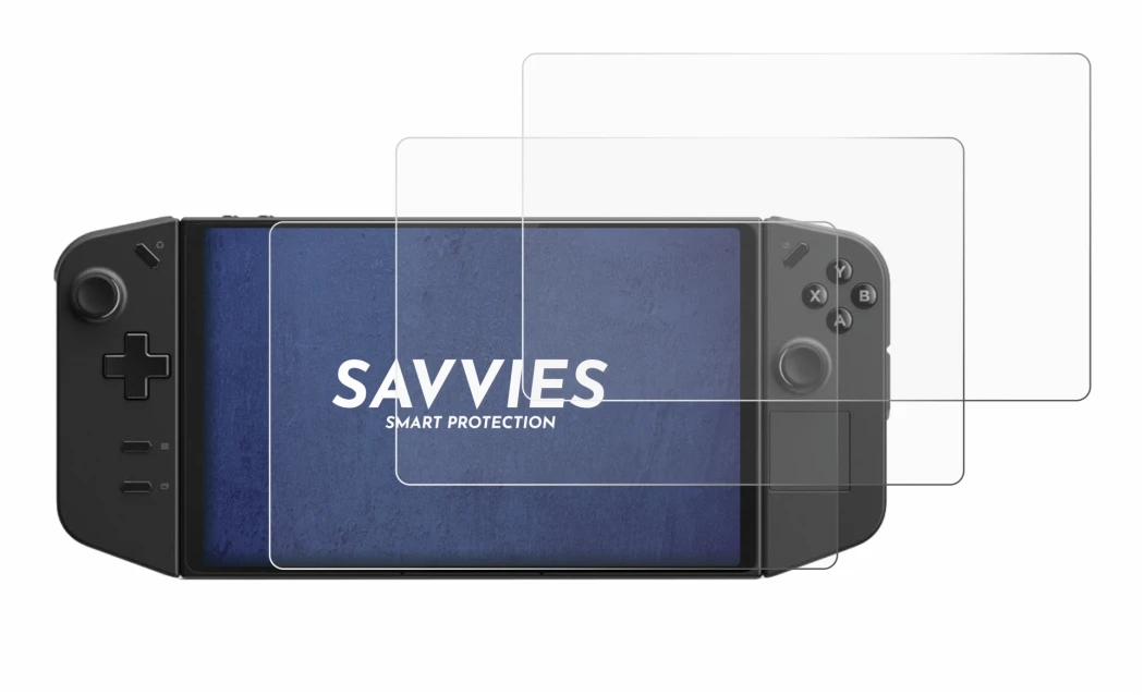 Image de l'appareil Lenovo Legion Go avec une grande variété de protections d'écran.