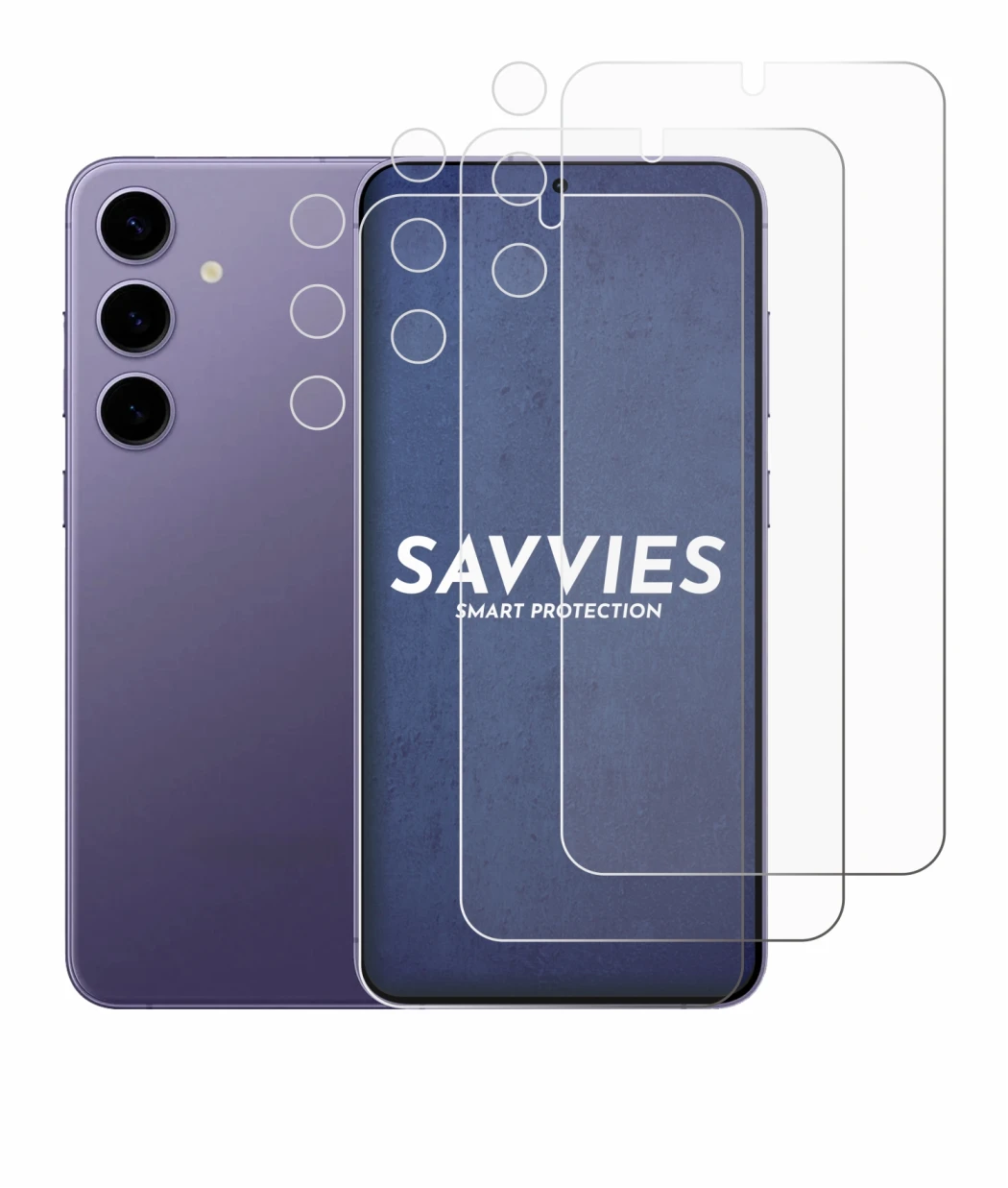 Image de l'appareil Samsung Galaxy S24 Plus (Avant+Caméra) avec une grande variété de protections d'écran.