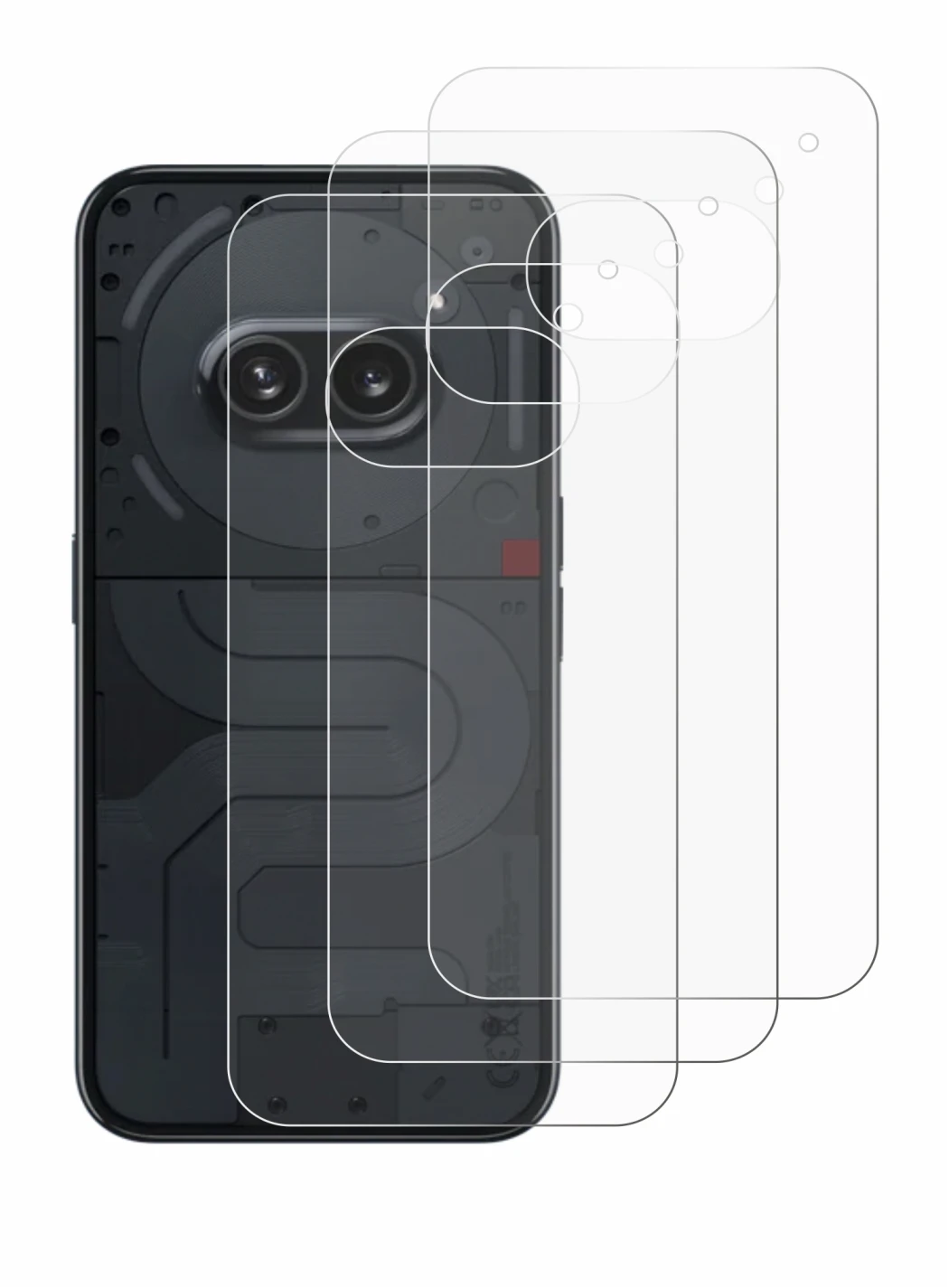 Image de l'appareil Nothing Phone (2a) (Arrière) avec une grande variété de protections d'écran.