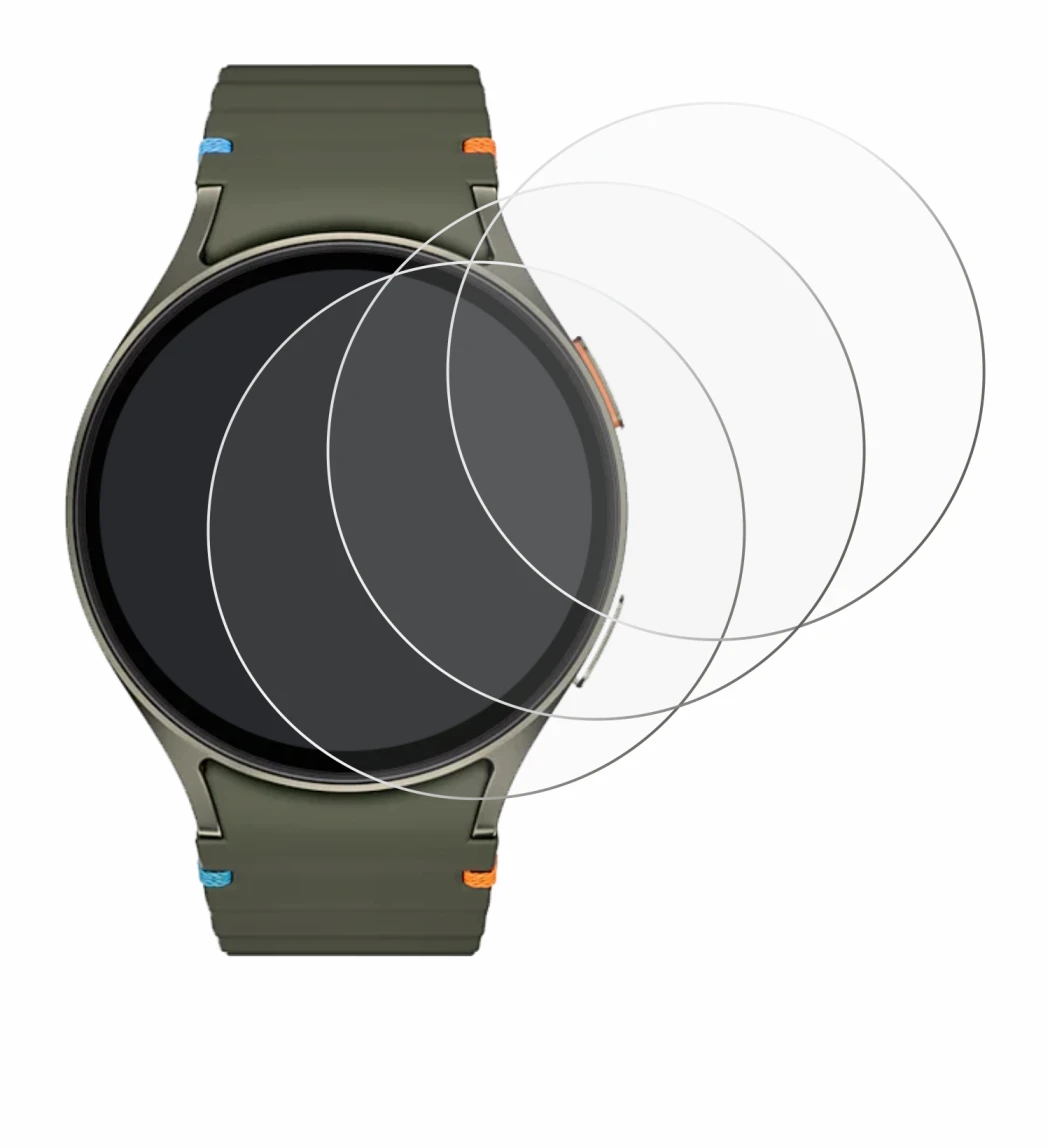 Image de l'appareil Samsung Galaxy Watch 7 (44 mm) avec une grande variété de protections d'écran.
