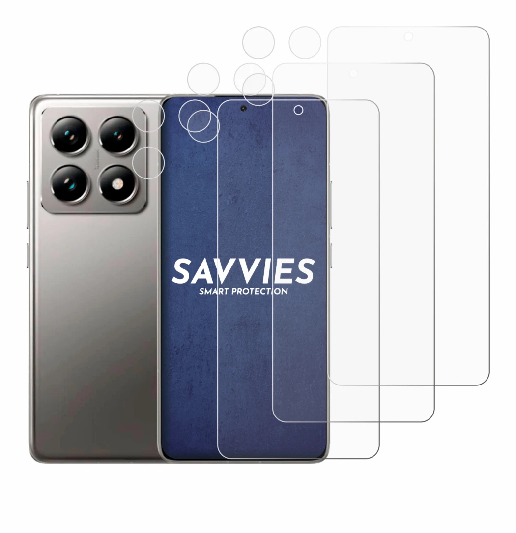 Image de l'appareil Xiaomi 14T (Avant+Caméra) avec une grande variété de protections d'écran.