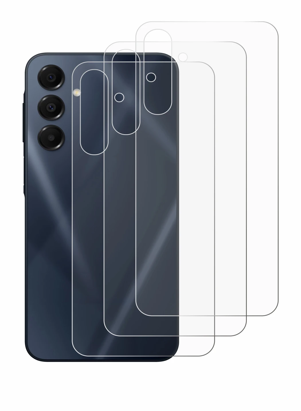 Image de l'appareil Samsung Galaxy A16 5G (Arrière) avec une grande variété de protections d'écran.