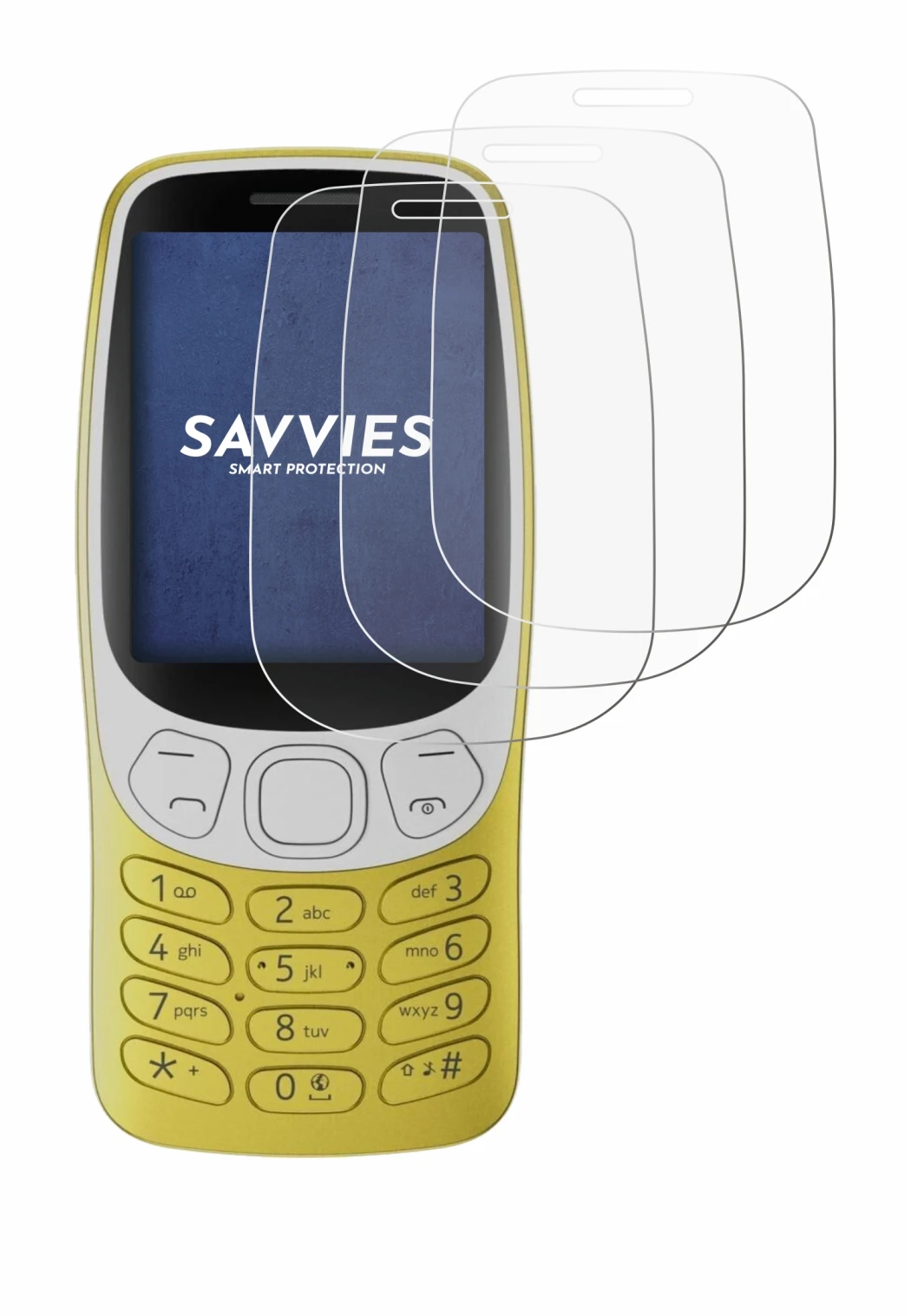 Image de l'appareil Nokia 3210 avec une grande variété de protections d'écran.