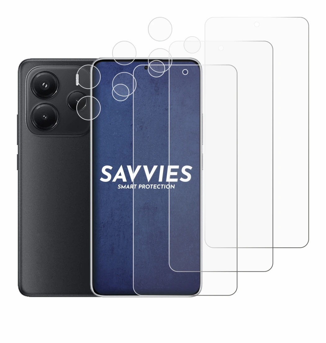 Image de l'appareil Xiaomi Redmi Note 14 (Avant+Caméra) avec une grande variété de protections d'écran.