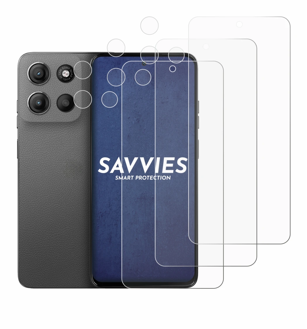 Image de l'appareil Motorola Moto G15 Power (Avant+Caméra) avec une grande variété de protections d'écran.