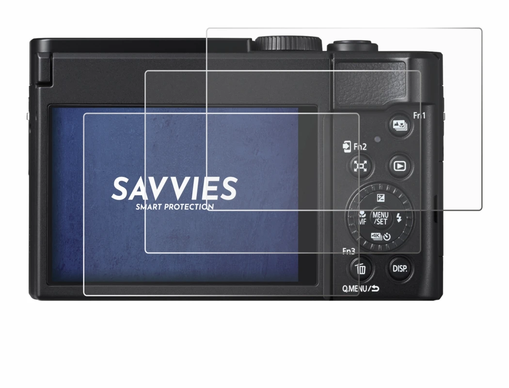 Image de l'appareil Panasonic Lumix DC-TZ99 avec une grande variété de protections d'écran.