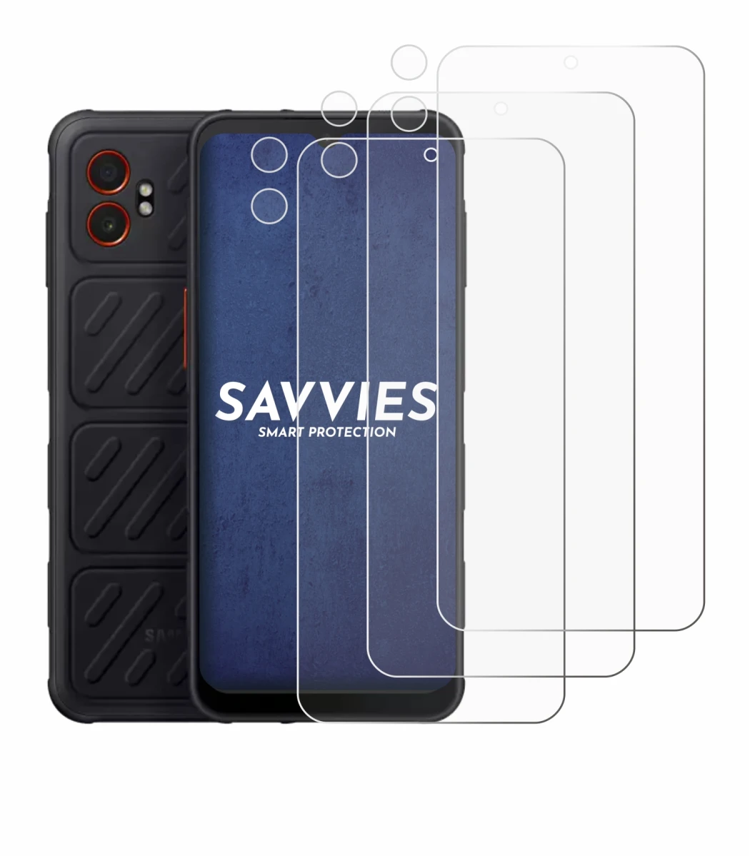 Image de l'appareil Samsung Galaxy XCover 7 Pro (Avant+Caméra) avec une grande variété de protections d'écran.