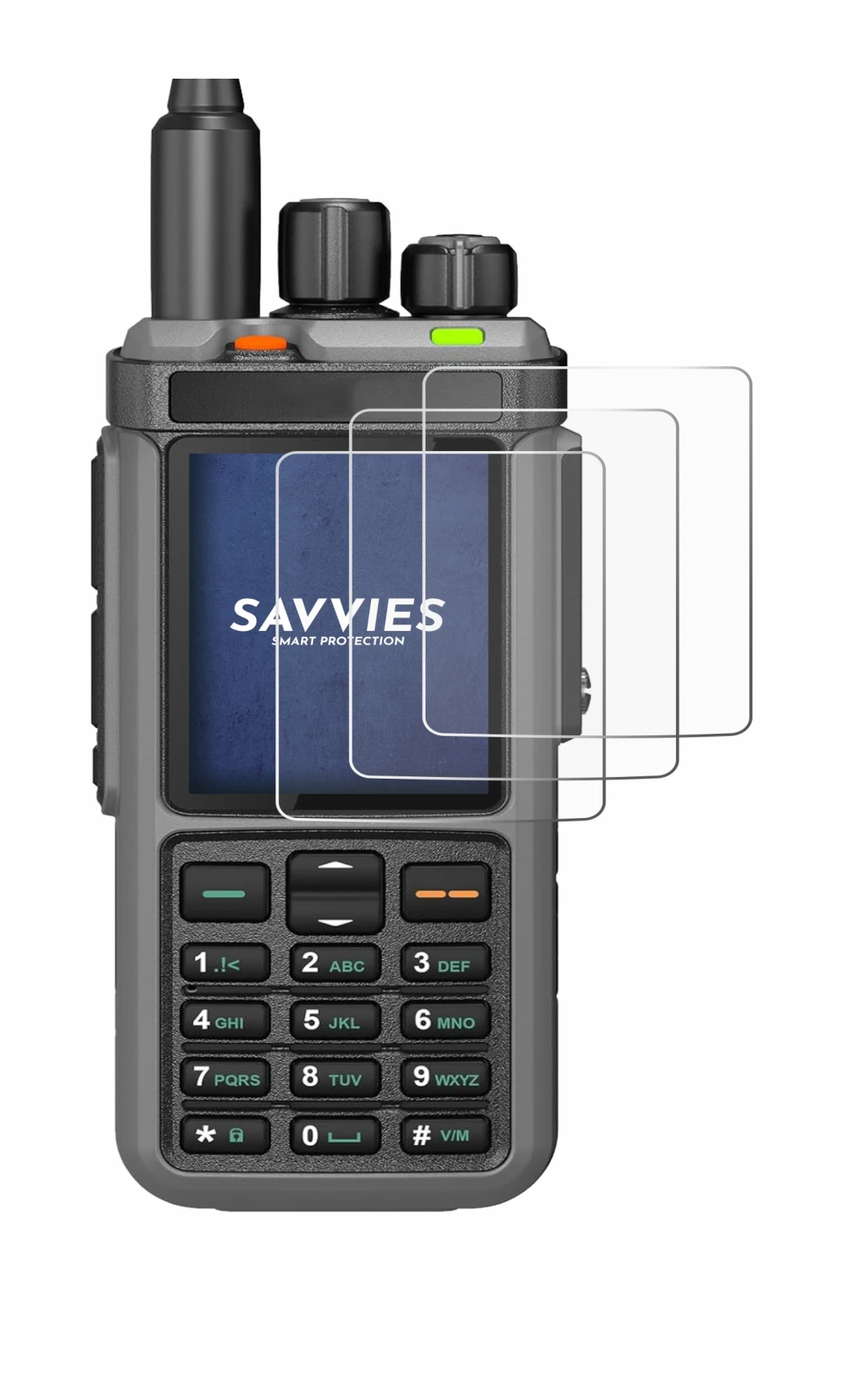 Image de l'appareil Radtel RT-880 avec une grande variété de protections d'écran.