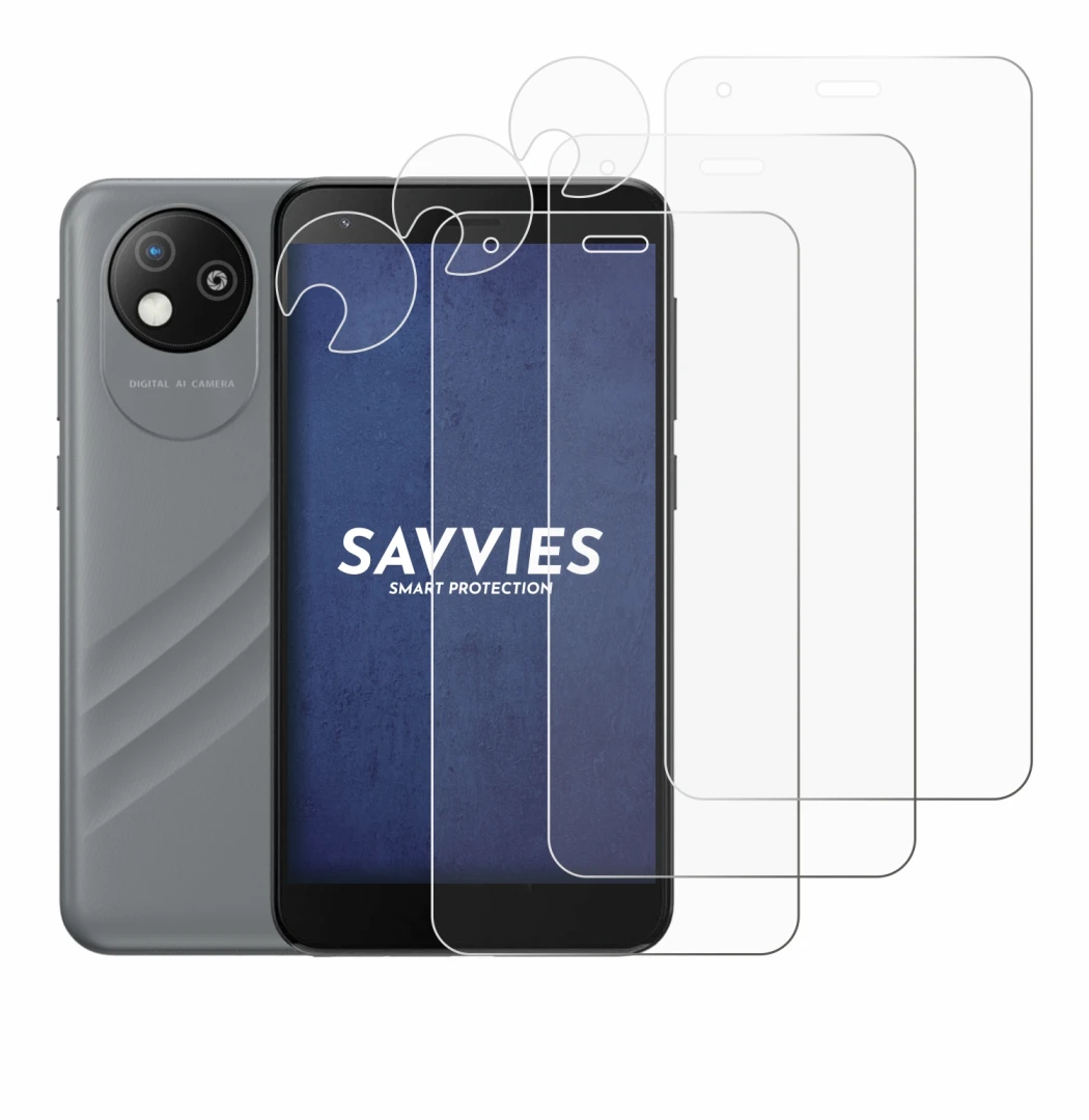 Image de l'appareil ZTE Blade A35 lite (Avant+Caméra) avec une grande variété de protections d'écran.