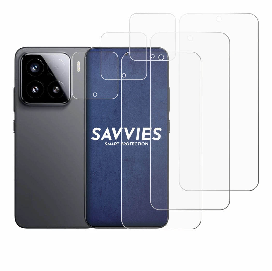 Image de l'appareil Xiaomi 15 (Avant+Caméra) avec une grande variété de protections d'écran.