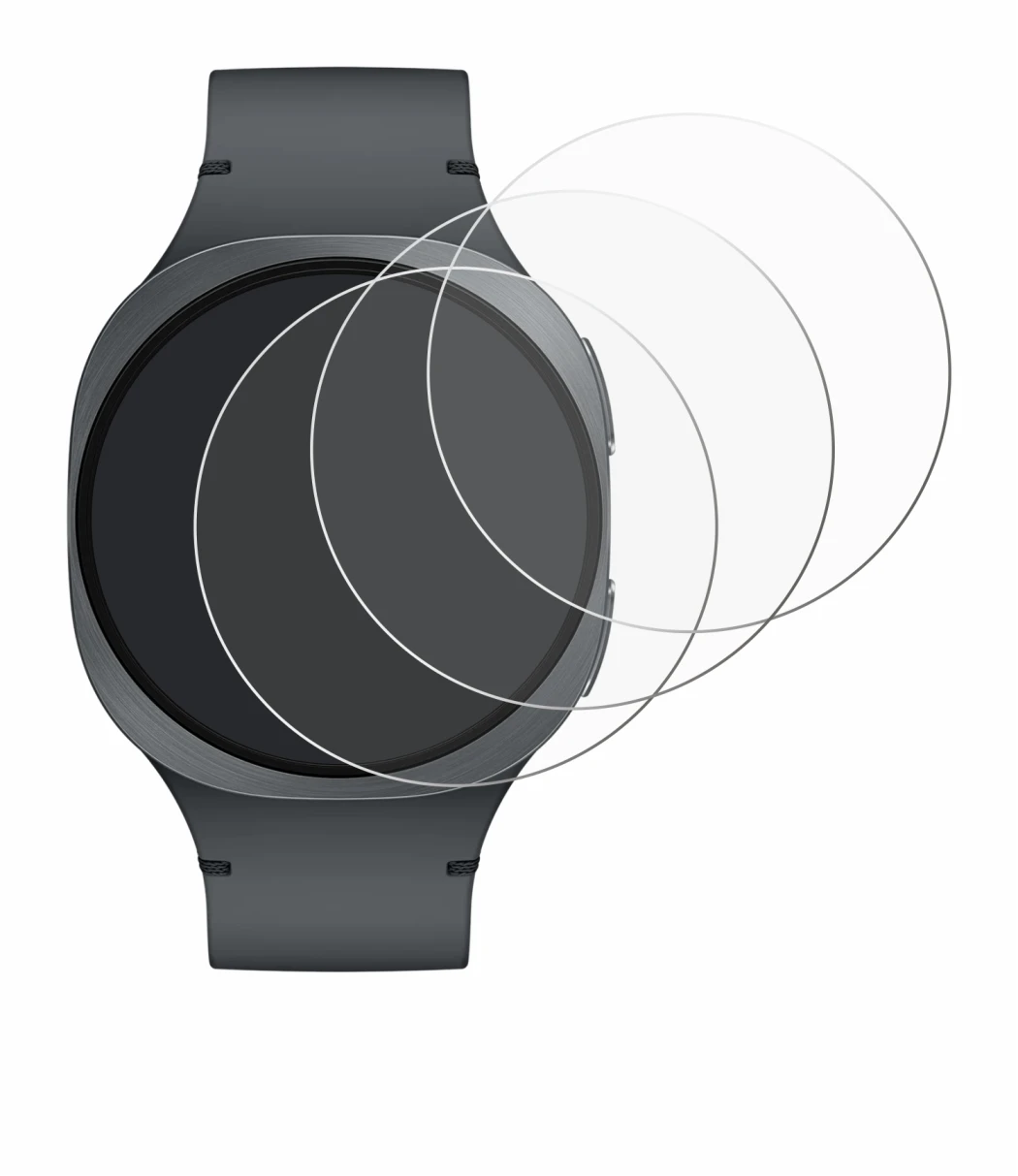 Image de l'appareil Samsung Galaxy Watch 8 (40 mm) avec une grande variété de protections d'écran.