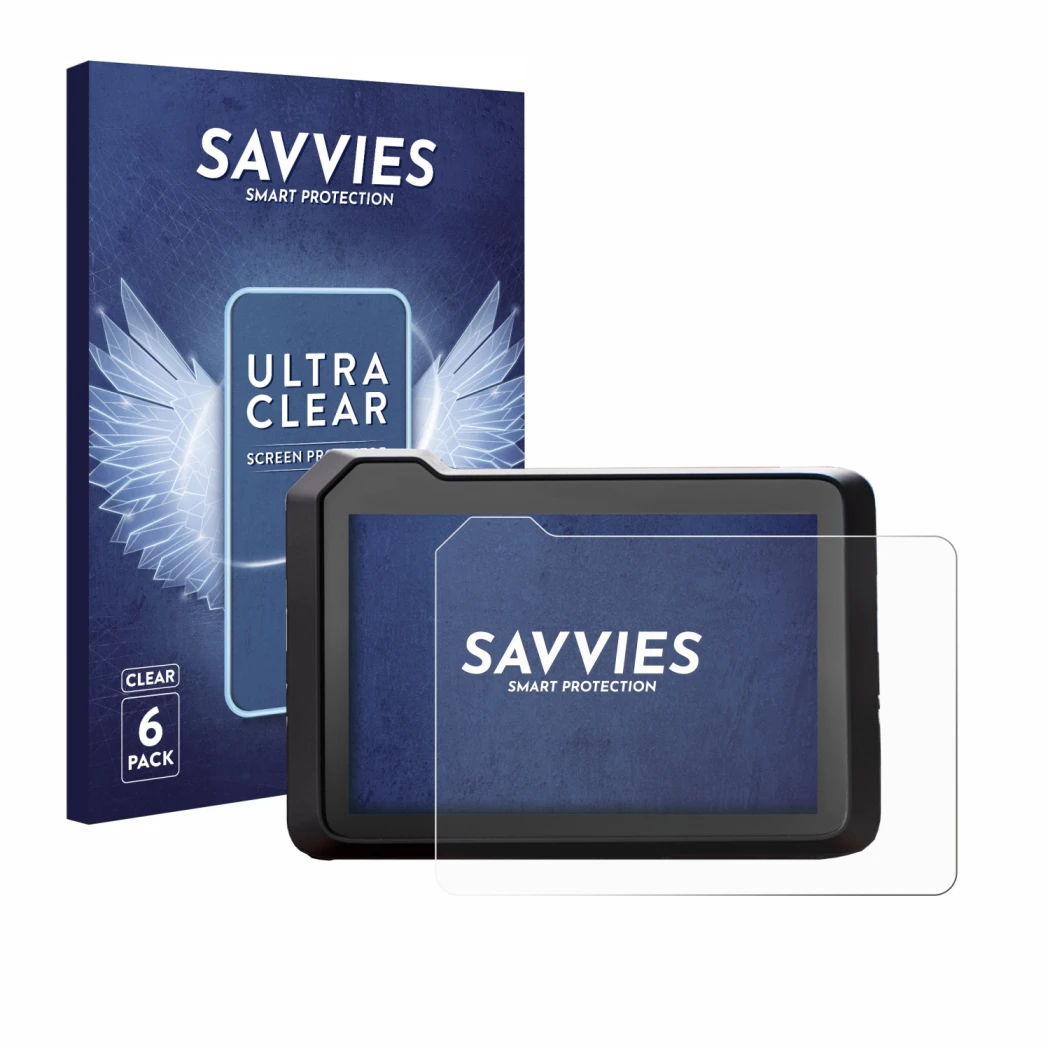 Face avant d’un emballage produit avec le logo de la marque Savvies. À côté, l’appareil KTM 990 Duke 2024 est représenté avec 