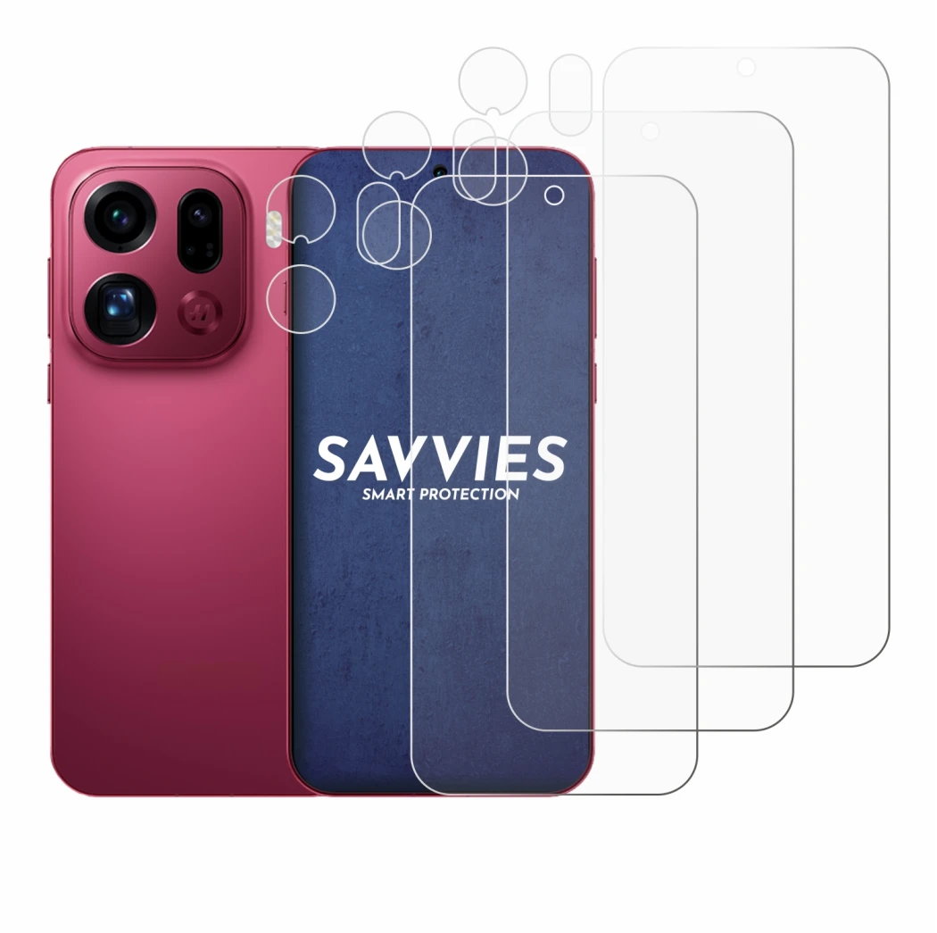 Image de l'appareil Oppo Find X9 Pro (Avant+Caméra) avec une grande variété de protections d'écran.