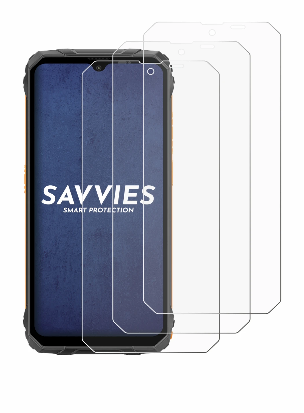 Image de l'appareil Blackview Fort 1 avec une grande variété de protections d'écran.