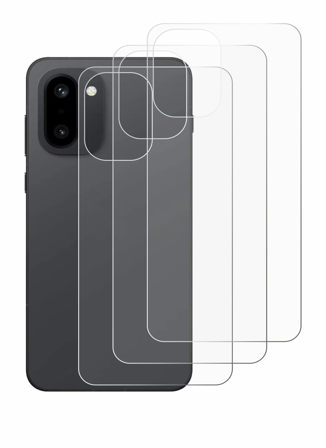 Image de l'appareil OnePlus 15R (Arrière) avec une grande variété de protections d'écran.