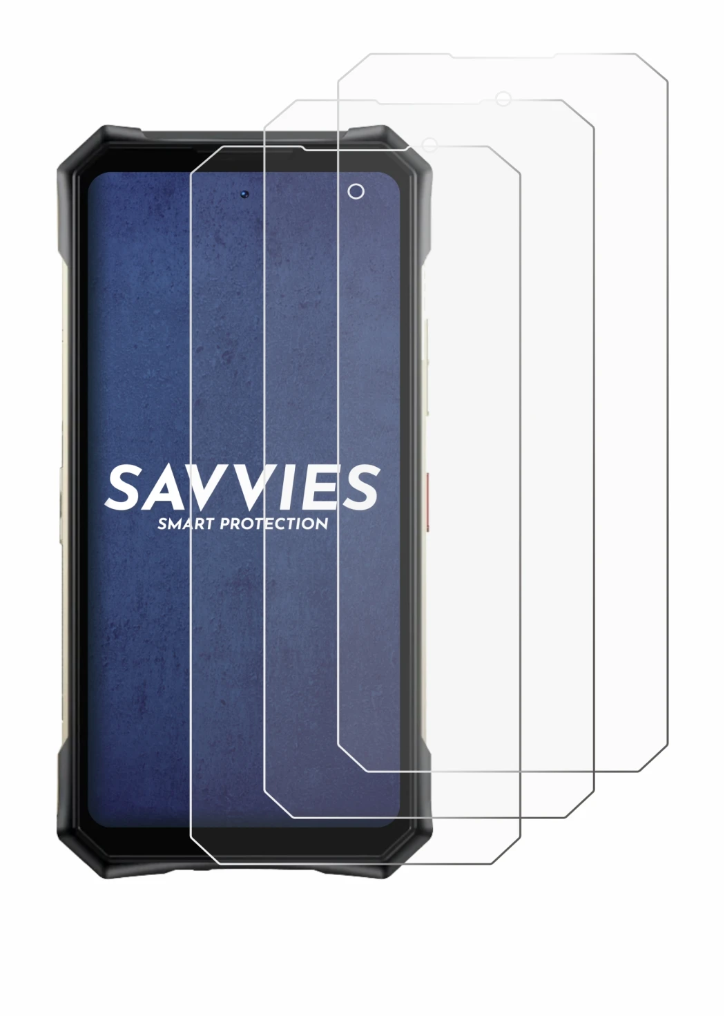 Image de l'appareil Doogee S300 Plus avec une grande variété de protections d'écran.