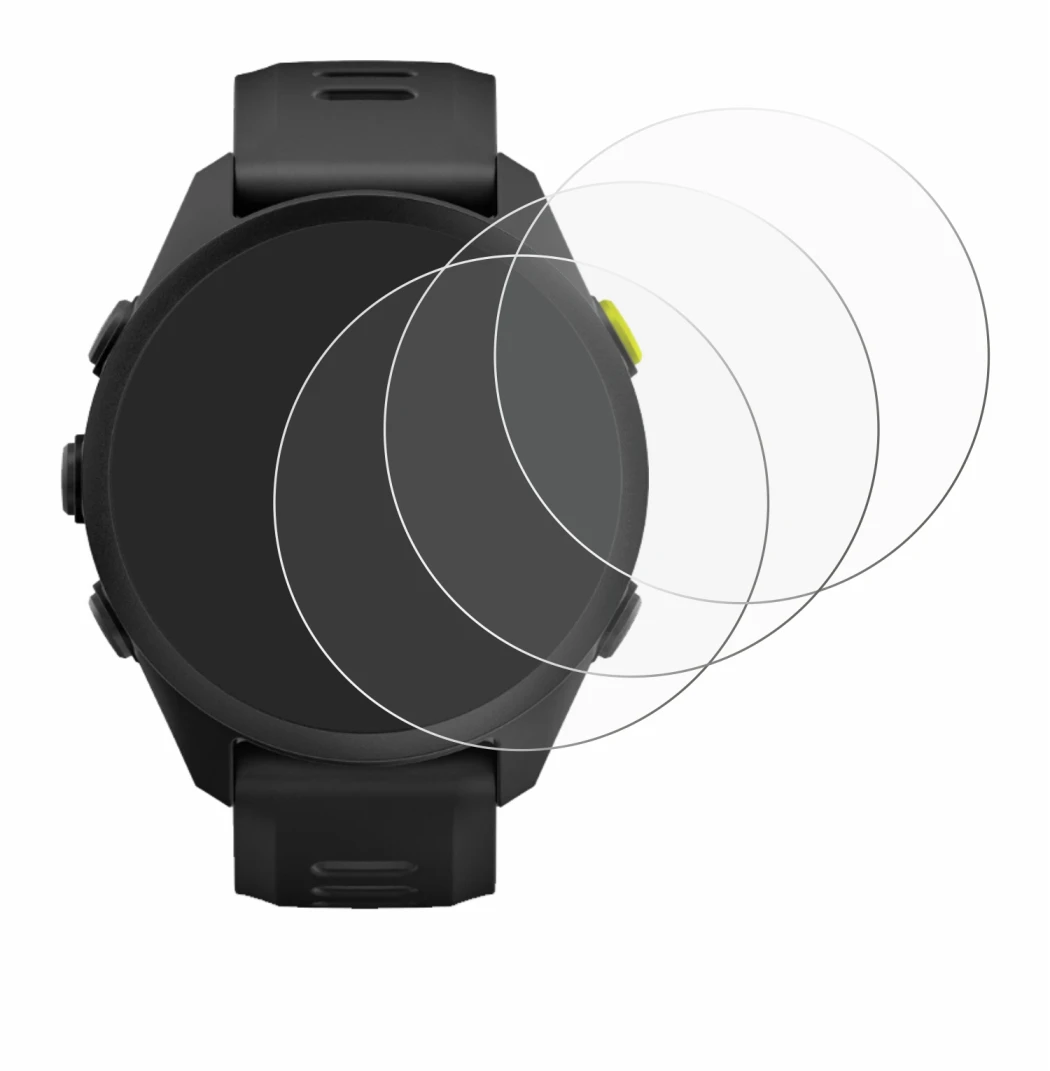 Image de l'appareil Garmin Forerunner 70 avec une grande variété de protections d'écran.