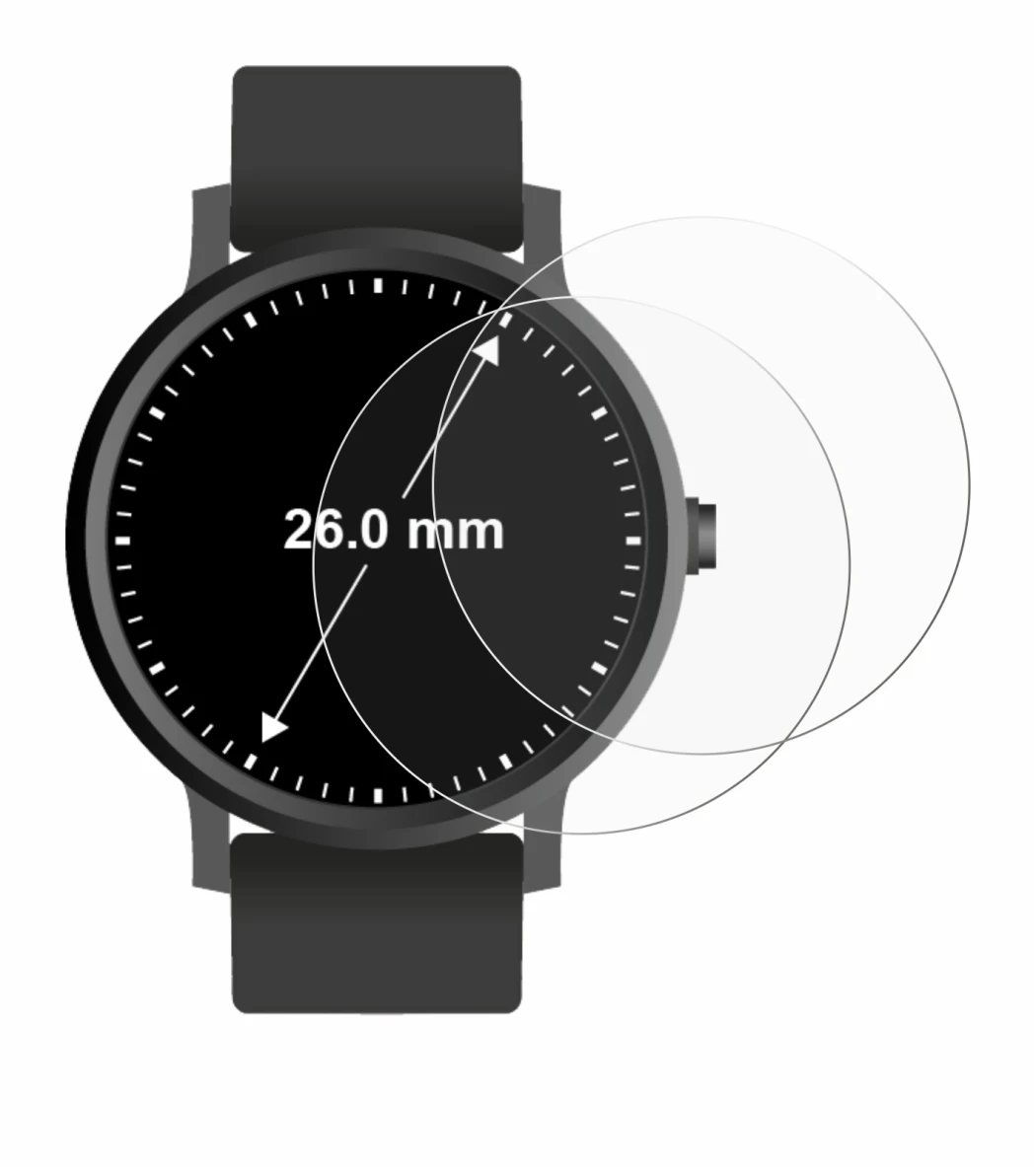 Image de l'appareil Montres (Circulaire, ø: 26 mm) avec une grande variété de protections d'écran.