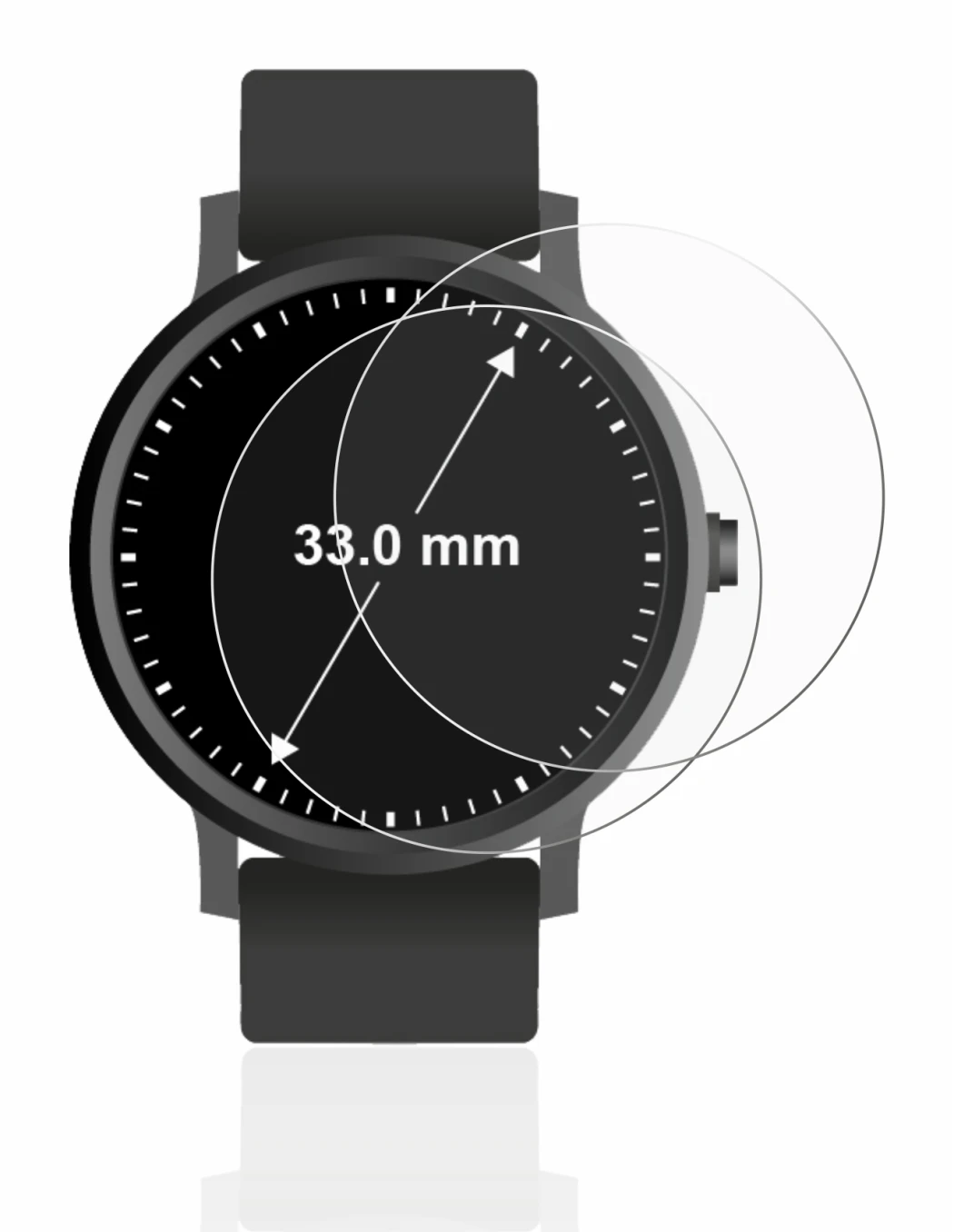 Image de l'appareil Montres (Circulaire, ø: 33 mm) avec une grande variété de protections d'écran.