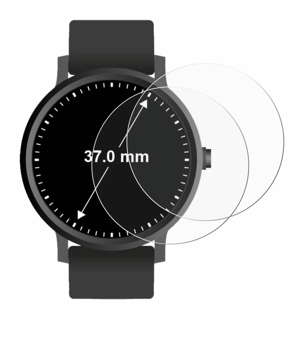 Image de l'appareil Montres (Circulaire, ø: 37 mm) avec une grande variété de protections d'écran.