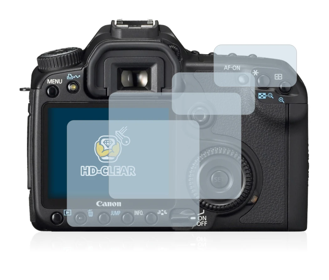 Image de l'appareil Canon EOS 40D avec une grande variété de protections d'écran.