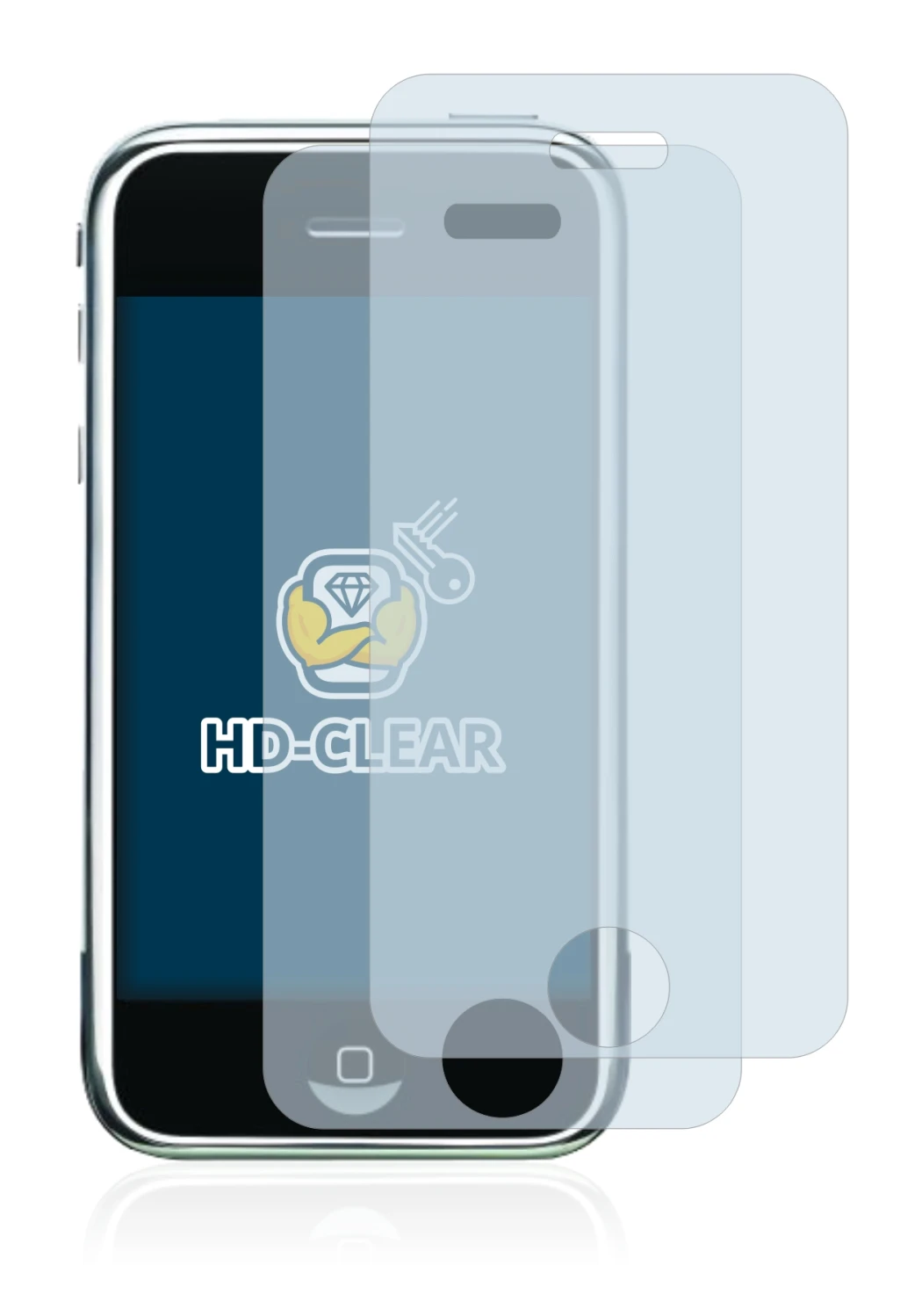 Image de l'appareil Apple iPhone 2G avec une grande variété de protections d'écran.