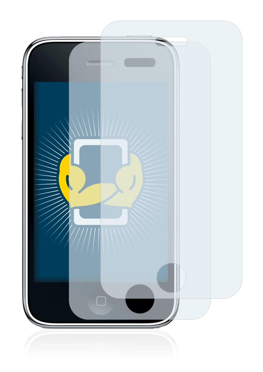 Image de l'appareil Apple iPhone 3GS avec une grande variété de protections d'écran.
