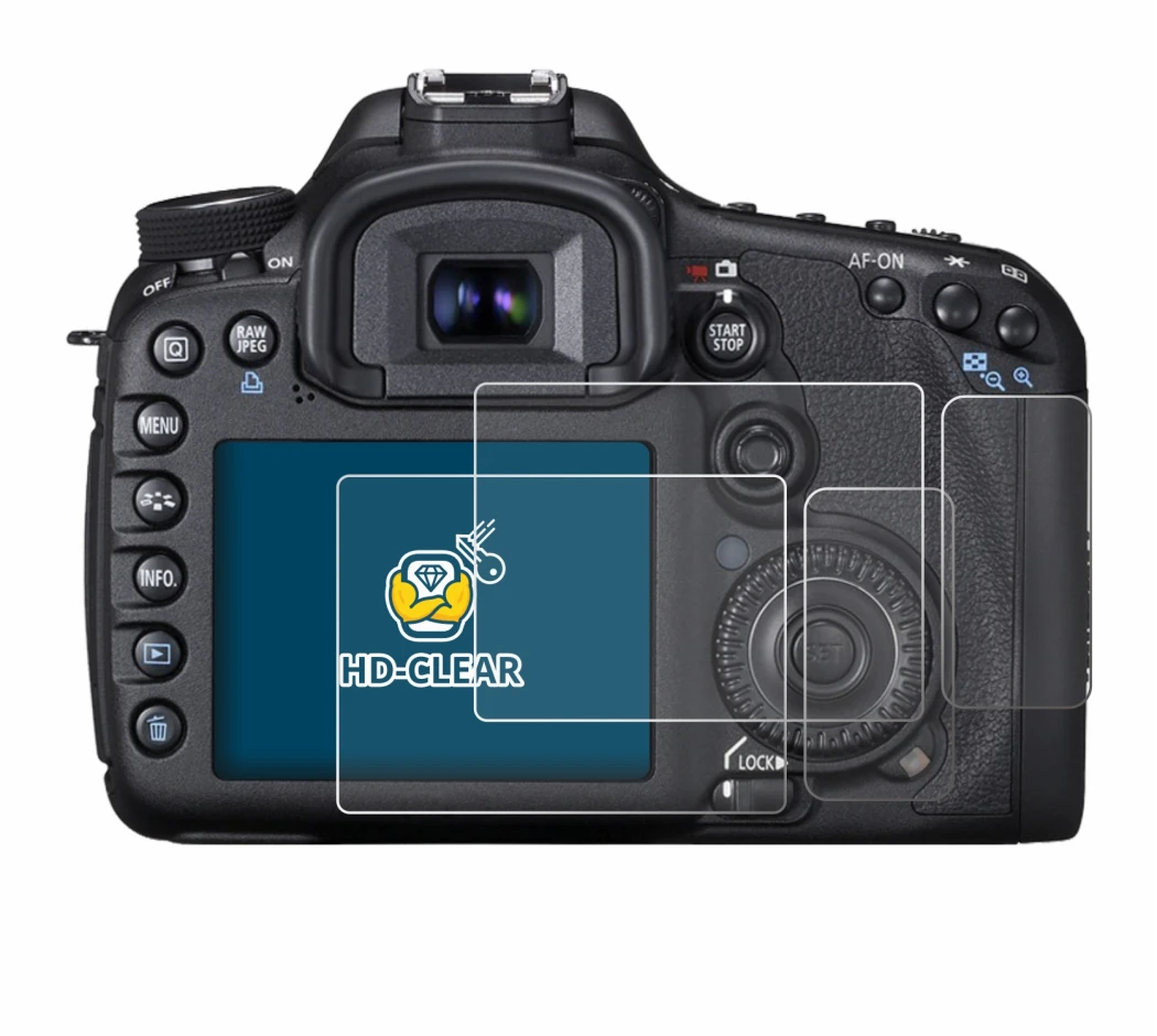 Image de l'appareil Canon EOS 7D avec une grande variété de protections d'écran.