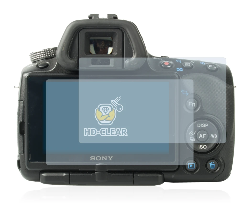 Image de l'appareil Sony Alpha 55 (SLT-A55V) avec une grande variété de protections d'écran.