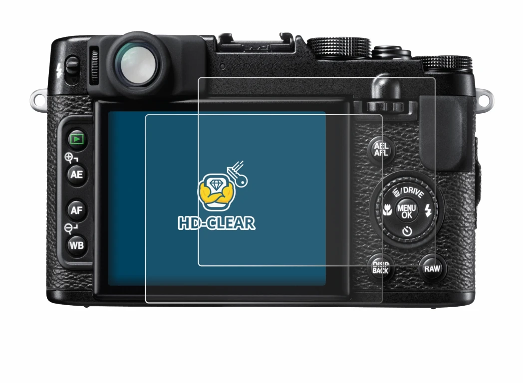Image de l'appareil Fujifilm FinePix X10 avec une grande variété de protections d'écran.