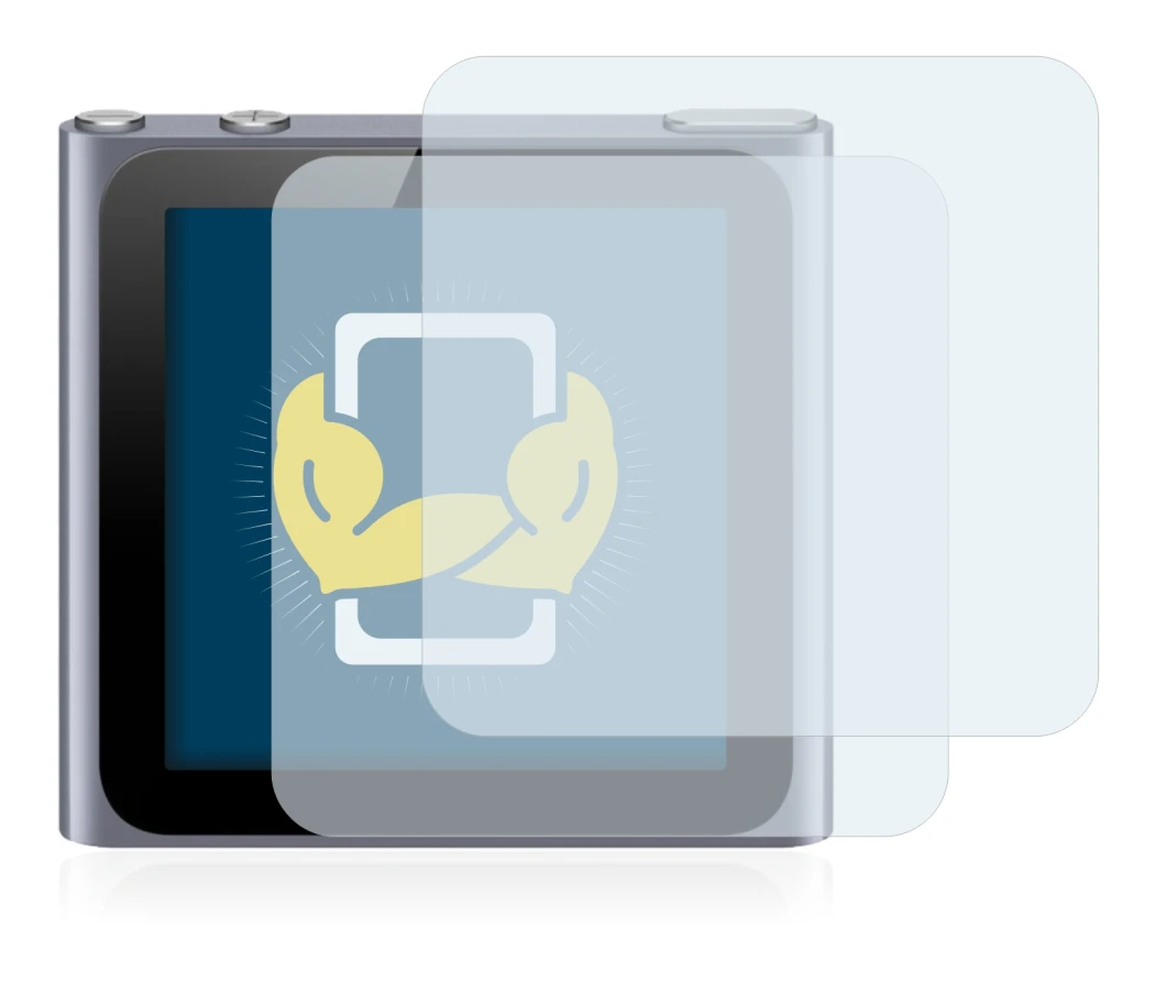 Image de l'appareil Apple iPod nano 2011 (6ème Gen.) avec une grande variété de protections d'écran.