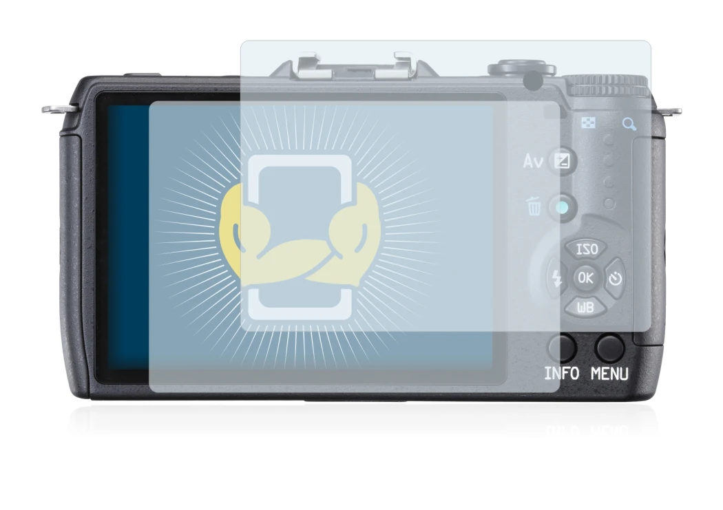 Image de l'appareil Pentax Q10 avec une grande variété de protections d'écran.