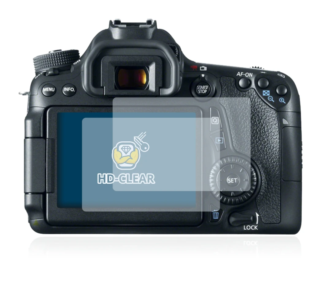 Image de l'appareil Canon EOS 70D avec une grande variété de protections d'écran.