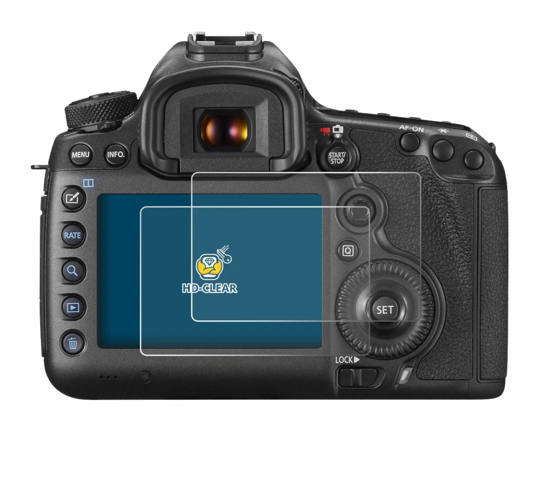 Image de l'appareil Canon EOS 5DS R avec une grande variété de protections d'écran.