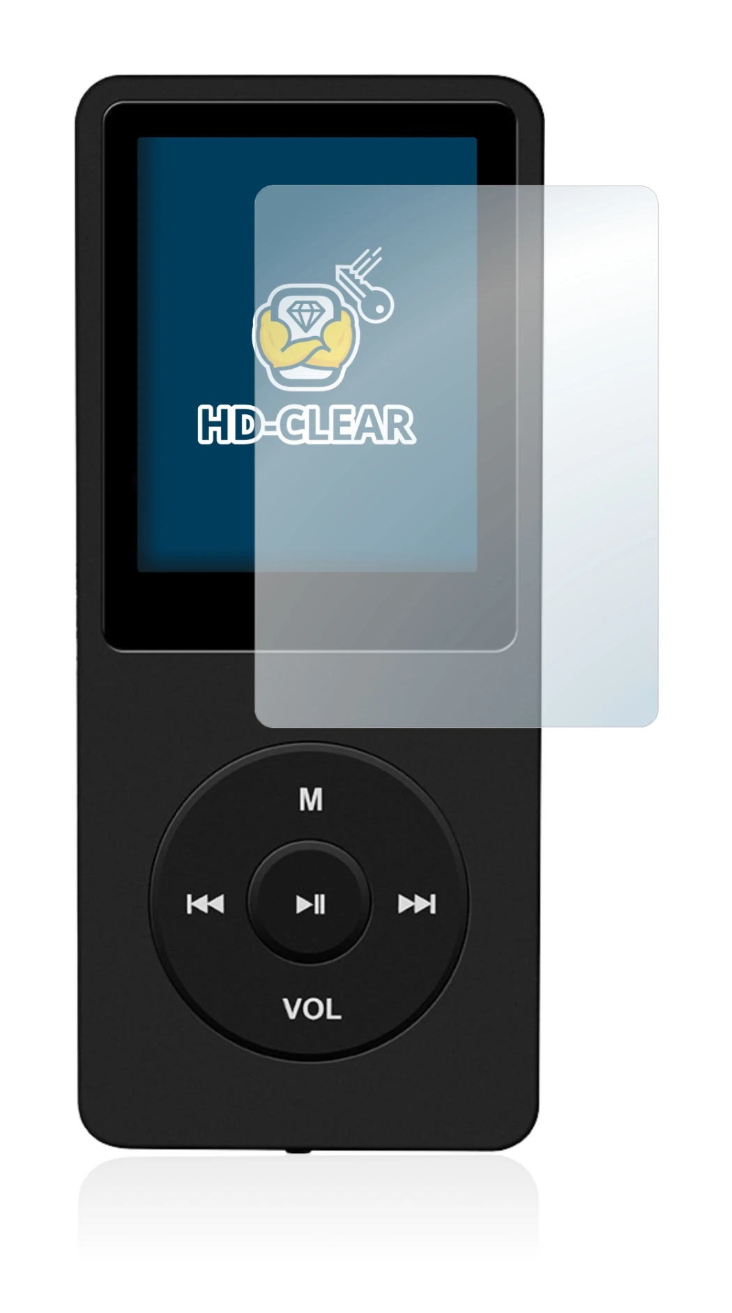 Image de l'appareil AGPtek 8GB MP3-Player avec une grande variété de protections d'écran.